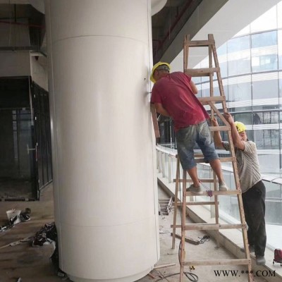 大廳立柱白色鋁單板 鋁單板包柱子定制 柱子裝飾鋁板包工包料 包柱子鋁板效果