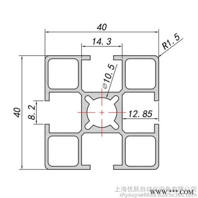 優(yōu)躍 YY-8-4040A工業(yè)鋁型材 40國標(biāo)鋁型材 輕型鋁材 魚缸架型材 防靜電工作臺(tái)