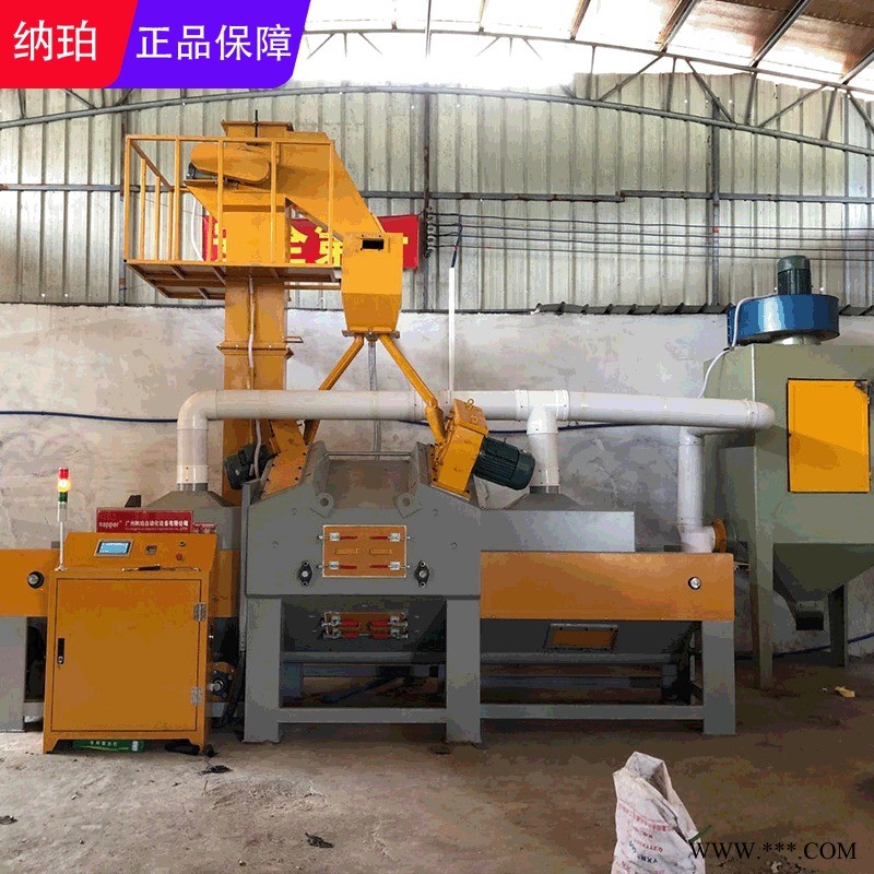 廣東無氣式自動噴砂機 納珀供應(yīng)蛋糕壓鑄鋁板平面板材專用通過式拋丸機
